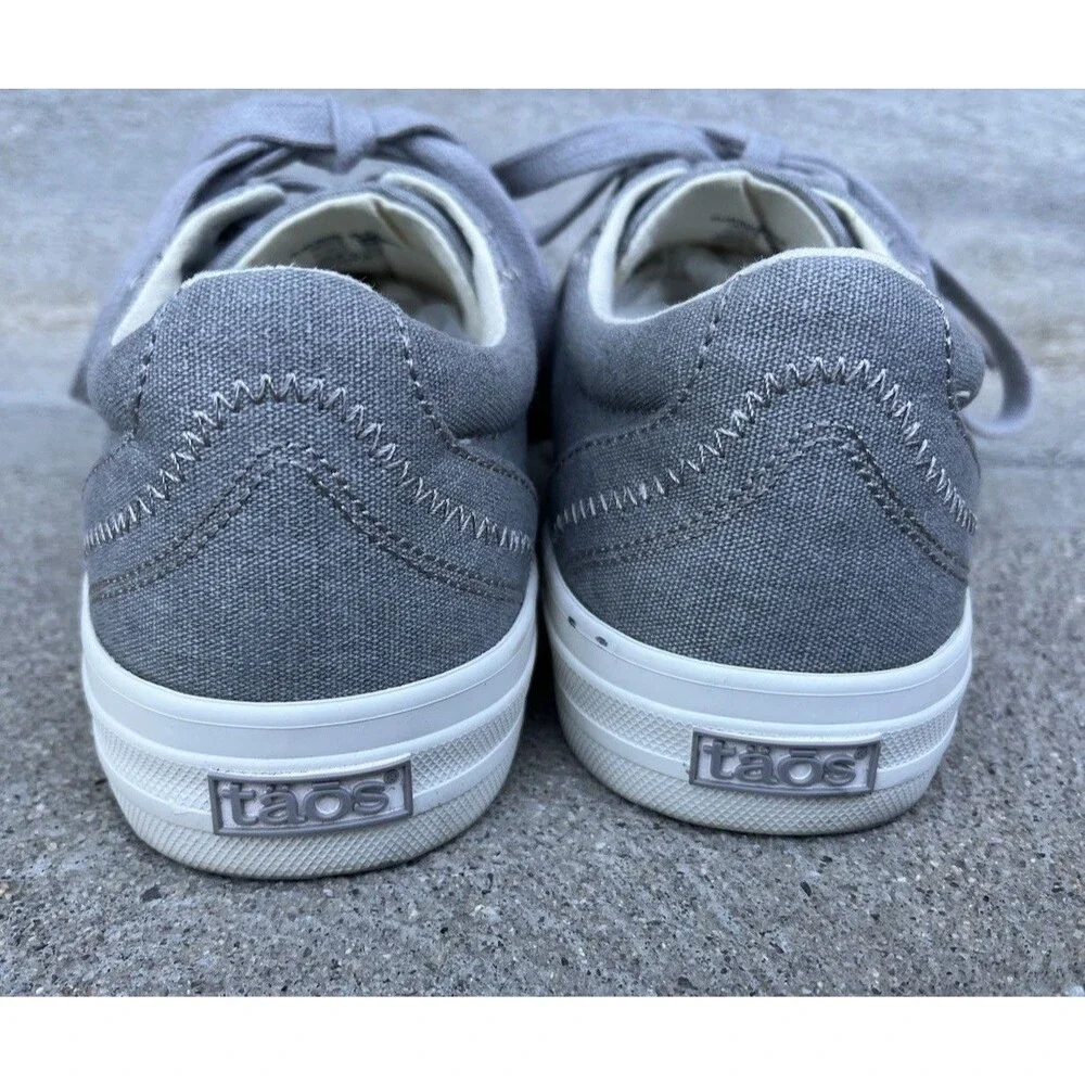 Taos Plim Soul Women's 7.5 Gray Canvas Lace-Up Sneakers - Picture 6 of 13
